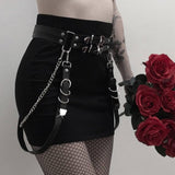 Gothic Punk Metal Chain Ring Belt